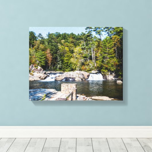 Linville Falls Canvas Print Leinwanddruck (Insitu (Holzboden))