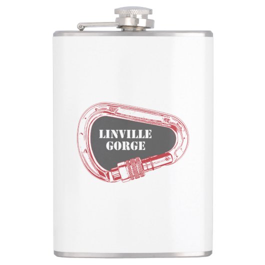 Linville Gorge Klettern Carabiner Flachmann (Vorderseite)