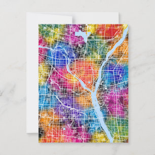 Linyi China Stadtplan Postkarte