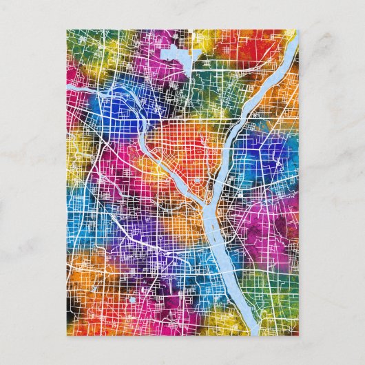 Linyi China Stadtplan Postkarte (Vorderseite)