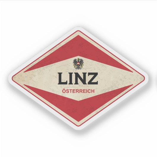 Linz Austria Vintag Aufkleber (Vorderseite)