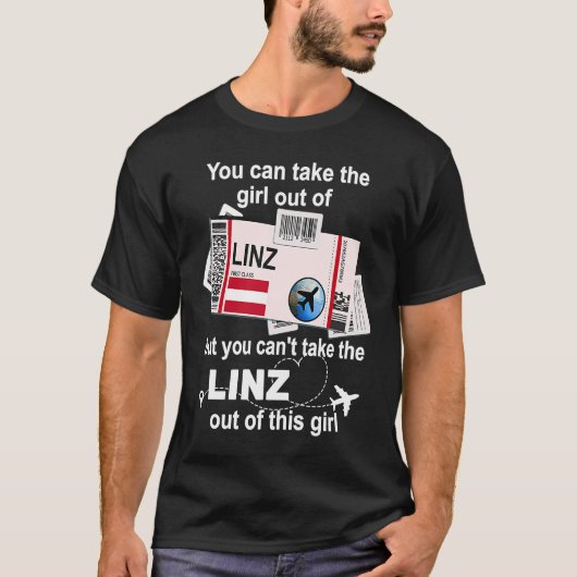 Linz Boarding Pass Linz Girl Linz T-Shirt (Vorderseite)