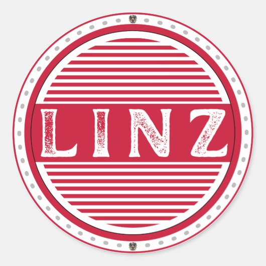 Linz City Pride Emblem – Austrian Identity Runder Aufkleber (Vorderseite)