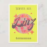 Linz Österreich neon disco Postcard