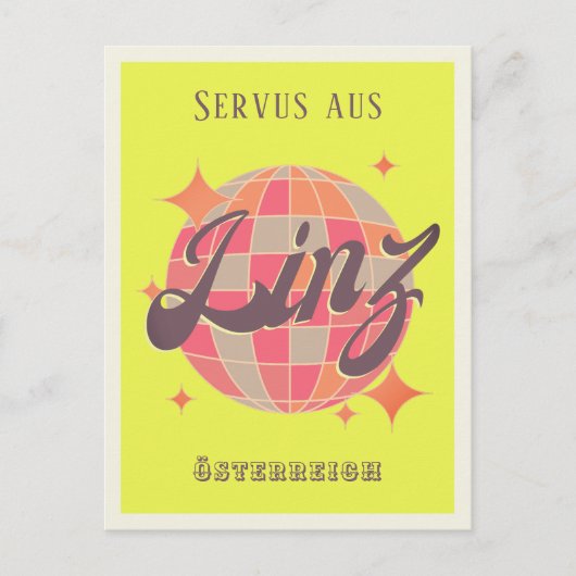 Linz Österreich neon disco Postcard Postkarte (Vorderseite)