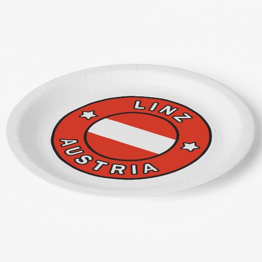 Linz Österreich Pappteller (Schrägansicht)