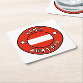 Linz Österreich Rechteckiger Pappuntersetzer (angewinkelt)