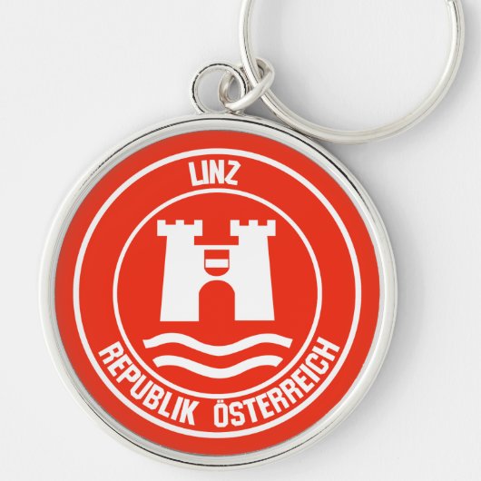 Linz Round Emblem Schlüsselanhänger (Vorne)