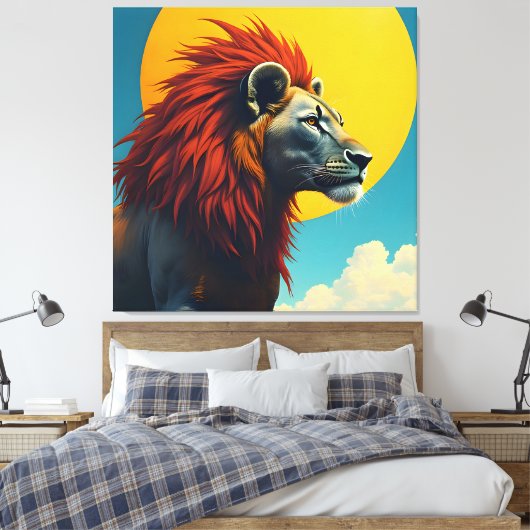 Lion1 Leinwanddruck (Insitu (Schlafzimmer))