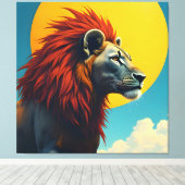 Lion1 Leinwanddruck (Insitu (Holzboden))