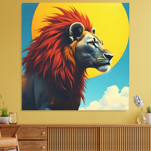 Lion1 Leinwanddruck (Insitu (Wohnzimmer))