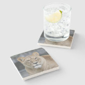 Lion 004 steinuntersetzer (Seitenansicht)