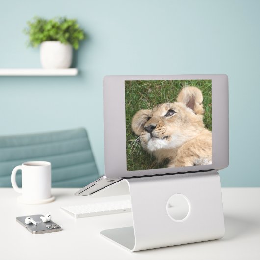 Lion 022 aufkleber (Laptop auf Schreibtisch)