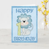 Lion 1. Geburtstagskarte Karte (Gelbe Blume)