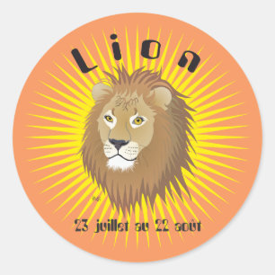 Lion 23 juillet au 22 août Autocollants Runder Aufkleber