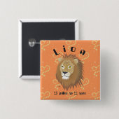 Lion 23 juillet au 22 août Boutons - Abzeichen Button (Vorne & Hinten)