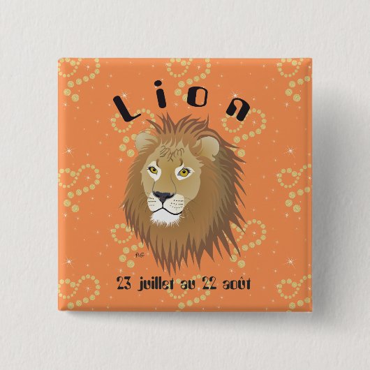 Lion 23 juillet au 22 août Boutons - Abzeichen Button (Vorderseite)