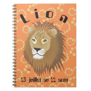 Lion 23 juillet au 22 août Carnet Notizblock