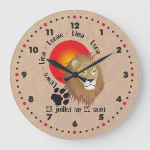 Lion 23 juillet au 22 août Horloge Große Wanduhr
