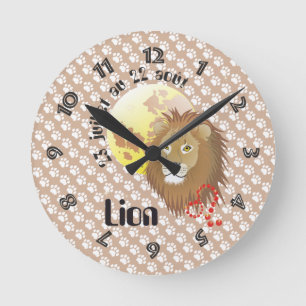 Lion 23 juillet au 22 août Horloge Runde Wanduhr