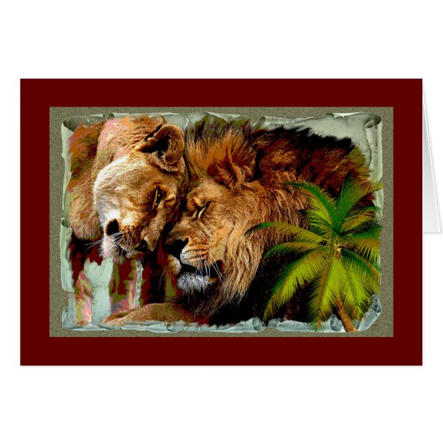 Lion 2 - Grußkarte (Vorderseite (Horizontal))