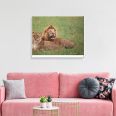 Lion 2 leinwanddruck (Insitu (Wohnzimmer))