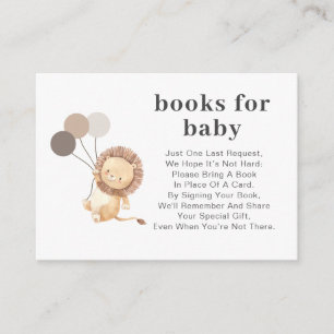 Lion 3 Brown Balloon Books for Baby Enclosure Card Begleitkarte