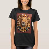 Lion 3D Paper Art Design T - Shirt (Vorderseite)