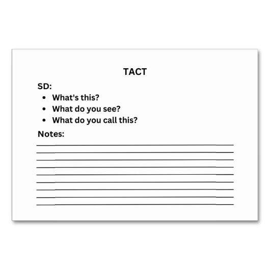 Lion ABA Tact Labeling Flashcard | Picture Card Tischnummer (Rückseite)