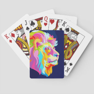 Lion Abstrakt Lion Head im Pop Spielkarten
