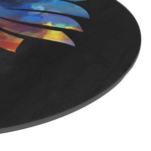 Lion abstrakte, farbenfrohe Kunstkronen für Männer Schneidebrett (Ecke)