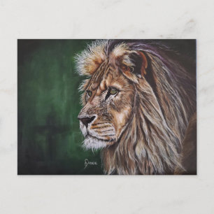 Lion Acrylic Painting Post Card Postkarte