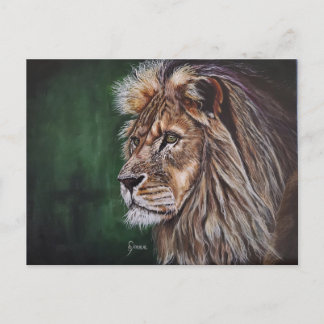 Lion Acrylic Painting Post Card Postkarte