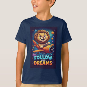 🦁 Lion Air Flugzeug Abenteuer Kinder Spaß Grafik T-Shirt