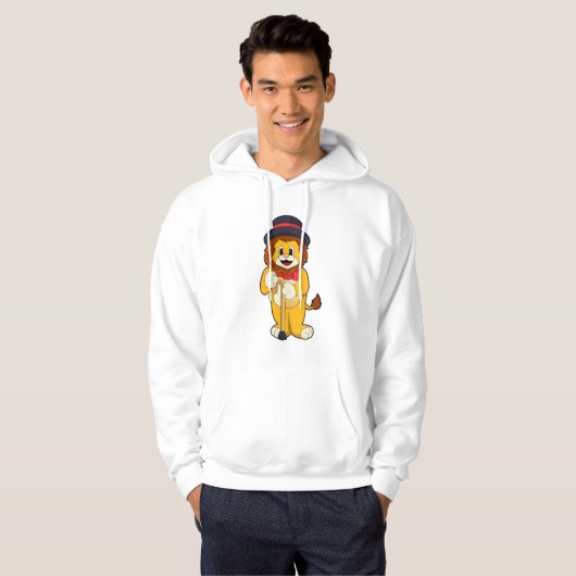 Lion als Gentleman mit Hat Hoodie (Vorne ganz)