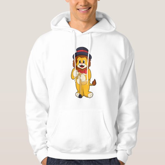 Lion als Gentleman mit Hat Hoodie (Vorderseite)