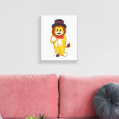 Lion als Gentleman mit Hat Leinwanddruck (Insitu (Wohnzimmer))