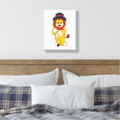 Lion als Gentleman mit Hat Leinwanddruck (Insitu (Schlafzimmer))