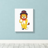Lion als Gentleman mit Hat Leinwanddruck (Insitu (Holzboden))