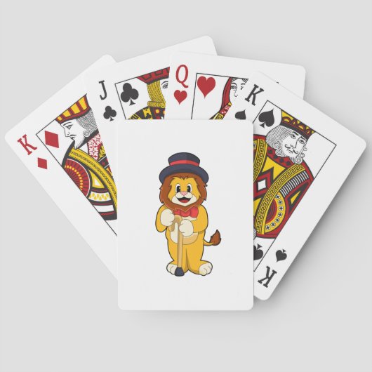 Lion als Gentleman mit Hat Spielkarten (Rückseite)