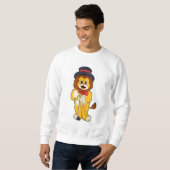 Lion als Gentleman mit Hat Sweatshirt (Vorne ganz)