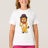 Lion als Gentleman mit Hat T-Shirt (Vorderseite)