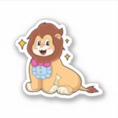 Lion als Gentleman mit Krawatte.PNG Aufkleber (Vorderseite)
