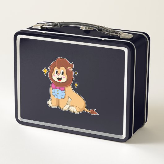 Lion als Gentleman mit Krawatte.PNG Metall Brotdose (Rückseite)