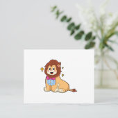Lion als Gentleman mit Krawatte.PNG Postkarte (Stehend Vorderseite)