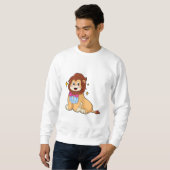 Lion als Gentleman mit Krawatte.PNG Sweatshirt (Vorne ganz)