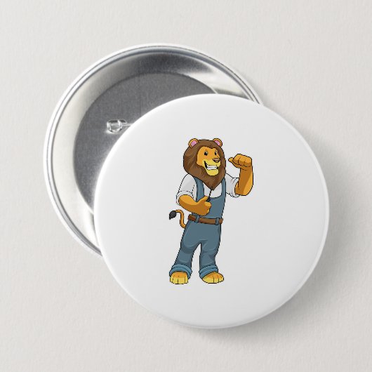 Lion als Handyman Schraubenzieher Button (Vorne & Hinten)