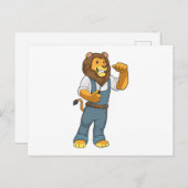 Lion als Handyman Schraubenzieher Postkarte (Vorne/Hinten)