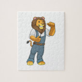 Lion als Handyman Schraubenzieher Puzzle (Vertikal)