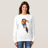 Lion als Skater mit Inline-Skaten Sweatshirt (Vorne ganz)